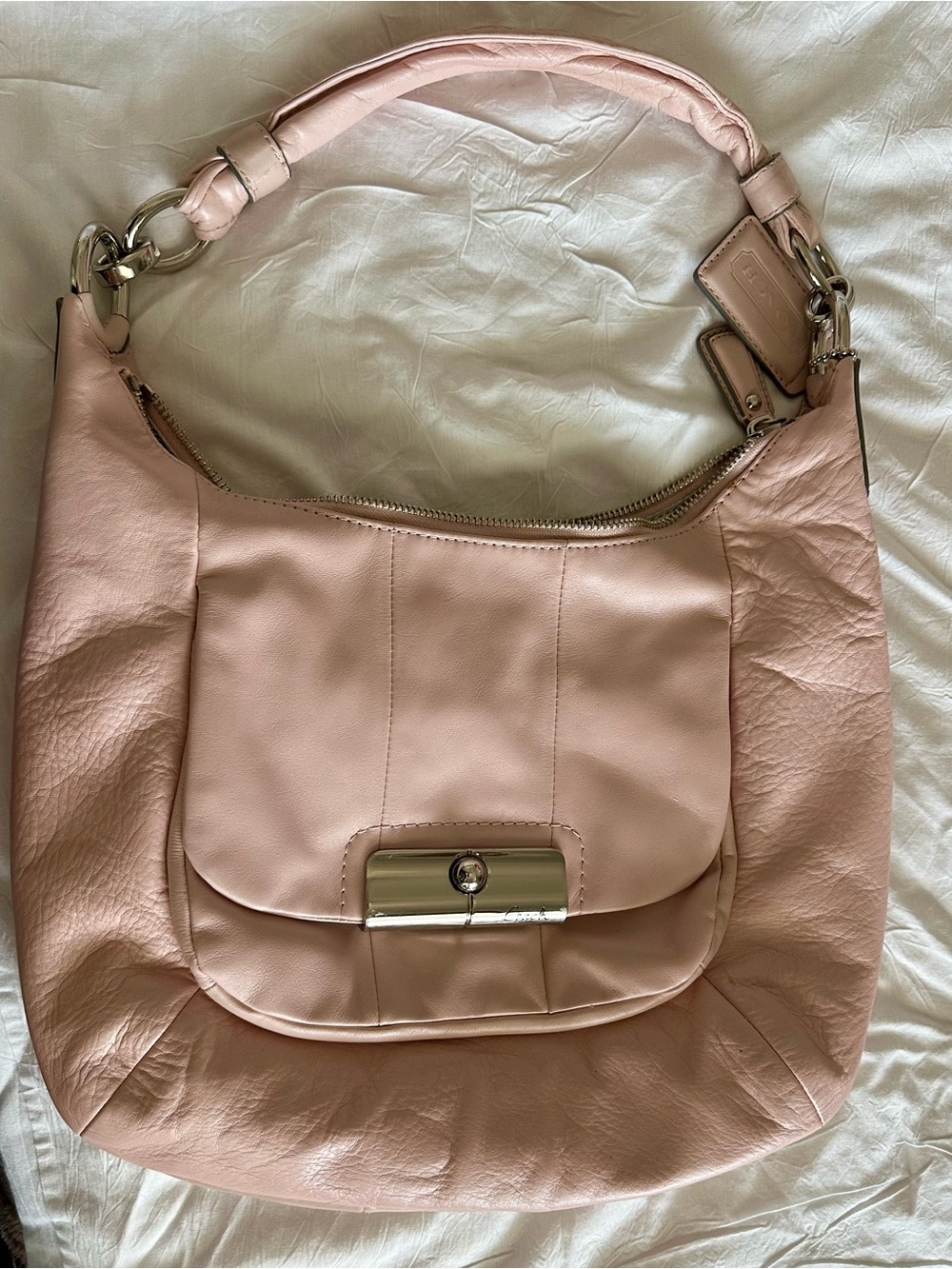Soft Pink Leather Coach Bag